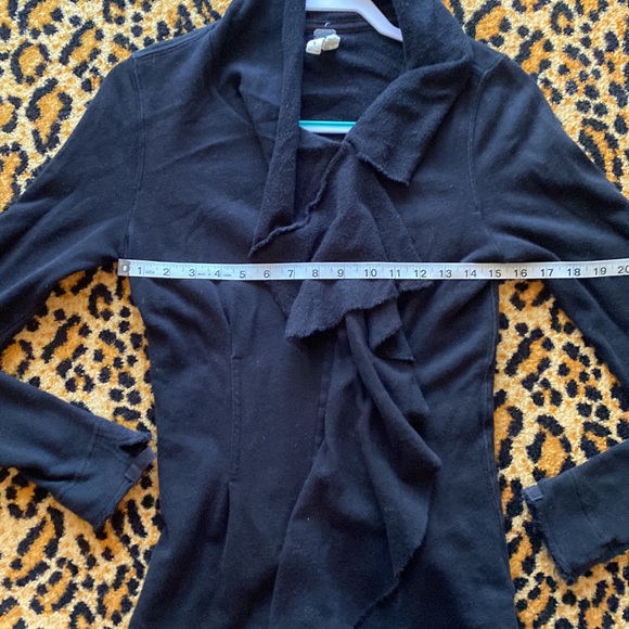 We the Free Free People “Ebb & Flow” black ruffle Zip up thumb holes jacket XS - Picture 9 of 12